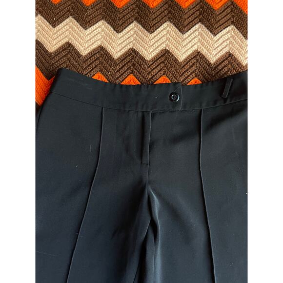 White House Black Market Womens Black Wide Leg Crop Pant Trouser sz 4 - Picture 4 of 8